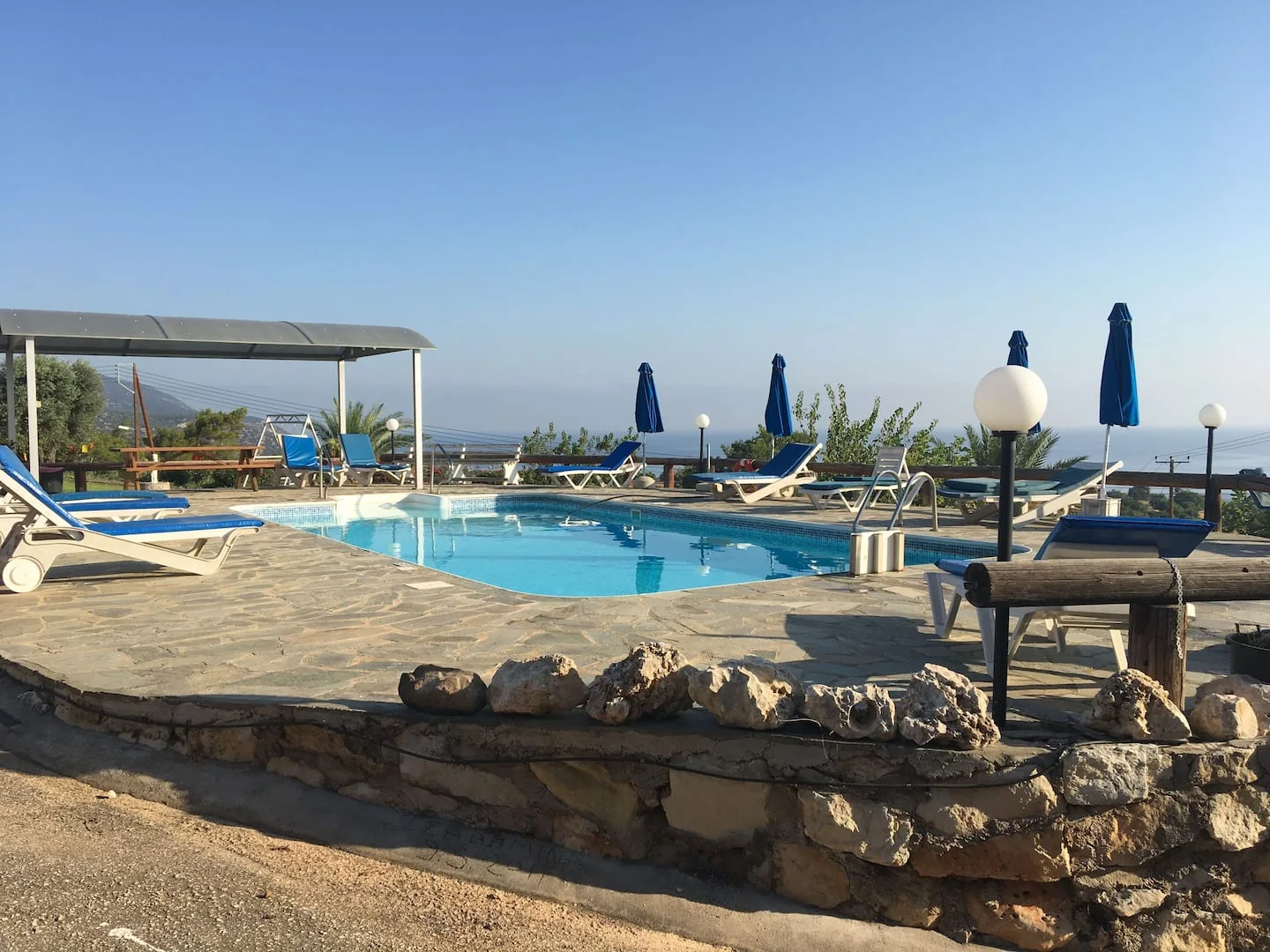 A sunny day around the shared pool